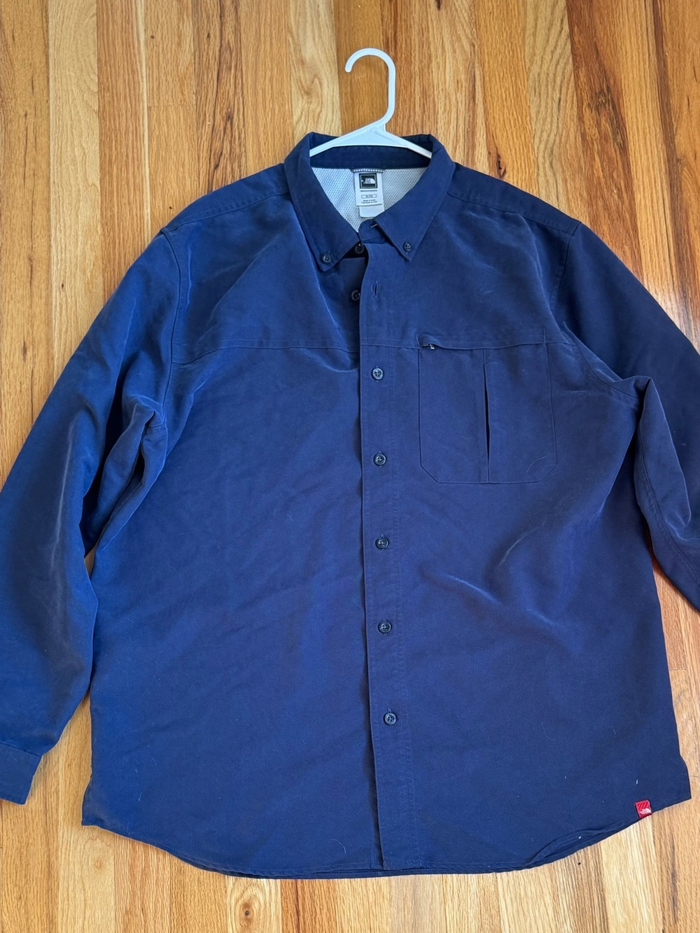 The North Face Navy Button Down Shirt Men’s XL Long Sleeve Casual zip Pocket
